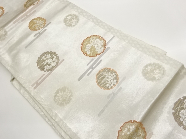 JAPANESE NAGOYA OBI / WOVEN FLORAL PLANTS